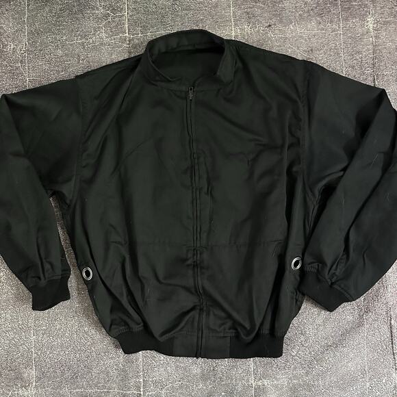 Men's Vintage 80's French Army Vetifler Flers Black Zip Up Bomber Jacket Sz L - Picture 1 of 5
